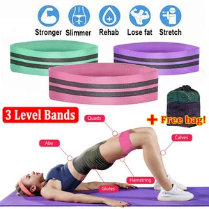 3Pcs/Set Resistance Bands Booty Workout Hip Circle Loop Yoga Exercises Training - Picture 1 of 13