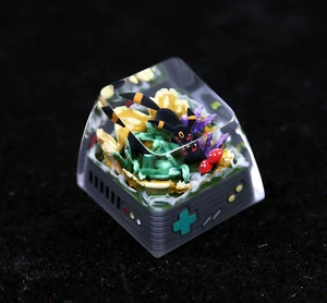 Handmade Pokemon Umbreon Keycaps Artisan Resin Keycaps - Afbeelding 1 van 9