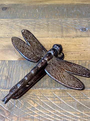 Antique Vintage Style Black Cast Iron Dragonfly Door Knocker Hang Hanger Metal Cover