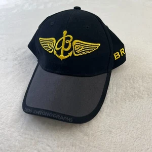 Breitling Hat Black Embroidered Cotton Adjustable Strapback Logo Cap - Picture 1 of 7