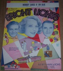 Nobody Cares If I'm Blue Bright Lights Dorothy Mackaill 1939 Movie Sheet Music - Bild 1 von 1