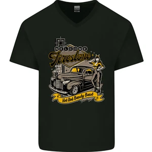 Camiseta de algodón con cuello en V Hot Rod Beauty Beast Las Vegas para hombre - Imagen 1 de 3