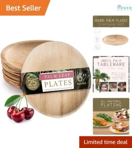 Palm Leaf Party Plates 6 Inch Eco Friendly Compostable Biodegradable Disposable - Picture 1 of 9