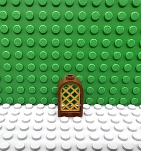 Lego 1 marrón rojizo 1x2x3 ventana arqueada con celosía oro perla NUEVO - Imagen 1 de 1