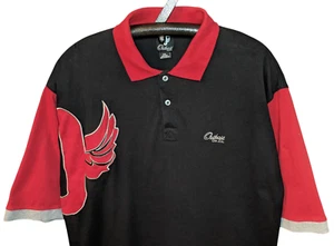 Vintage OUTKAST Polo Shirt Hip Hop Y2K Embroidered Logo Mens XXL 2XL Black Red - Picture 1 of 14