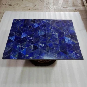 24"x36" Luxurious Lapis Lazuli Stone Dining Table Mid Century Modern Arts Decor - Picture 1 of 9