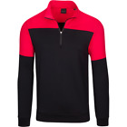 Dunning Golf 1/4 Reißverschluss Performance-Pullover - kleine 40-42 Zoll Brustumfang - schwarz/rot