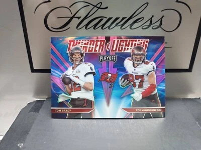 2021 Panini Playoff Brady & Gronkowski Thunder & Lighting #TL-4 SP Pink Holo  - Image 1 of 2