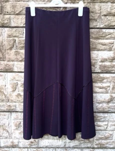 Ladies M&S Mulberry Elasticated Embroidered Lined Midi Flared Skirt UK 14 L33" - Picture 1 of 8