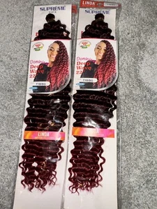 ¡Pack de 2! Extensiones de cabello sintéticas de ganchillo Dominican Deep Wave 22” color T1B/BG - Imagen 1 de 3