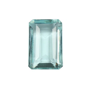 Sky Blue 100 Ct Emerald Shape Aquamarine Lab Created Hydrothermal for Broches - Picture 1 of 10