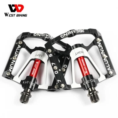 WEST BIKING 3 Sealed Bearing Bicycle Pedals Aluminum Cycling Bike Pedals 9/16 in