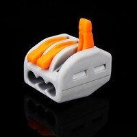 50Pcs 3 Pin 250V 32A Reusable Spring Level Terminal Block Push Cable Connector