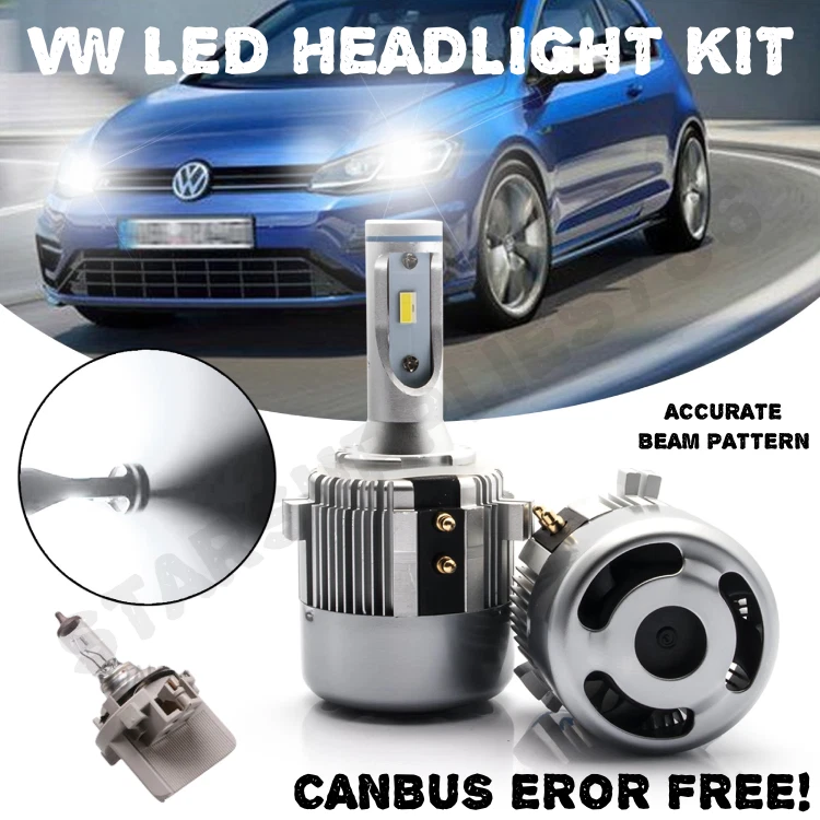 2X H7 CSP LED HEADLIGHT KIT 72W CANBUS ERROR FREE XENON WHITE VW MERCEDES - Image 1 of 3