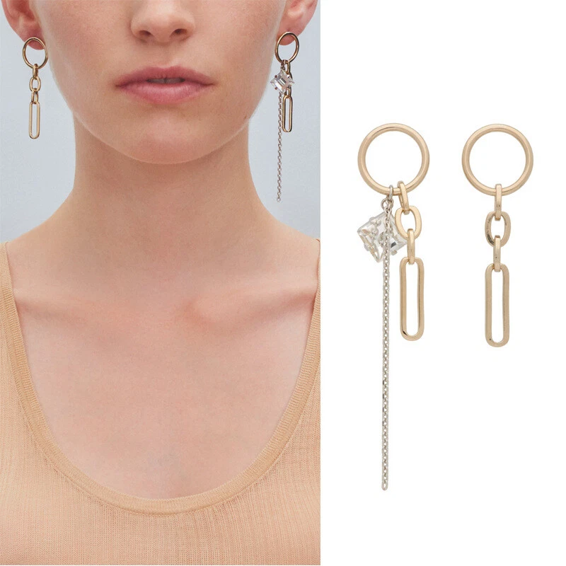 Justine Clenquet Tassel Earrings Crystal Drop Dangle Earrings Ear Studs Women - Image 1 of 4