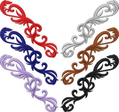 Apliques bordados con remolinos/flores/góticos/art nouveau/deco/motivo floral SW8