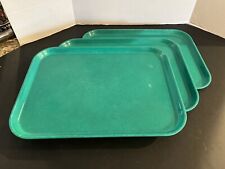 3 Vintage KYS-GLAS Fiberglass  Jade Green Cafeteria Lunch Tray 16x12 NOT KYS-ITE