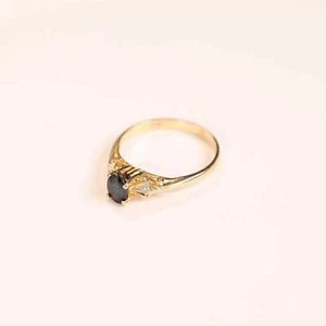 14K Yellow Gold Sapphire & Diamond Ring - Picture 1 of 1