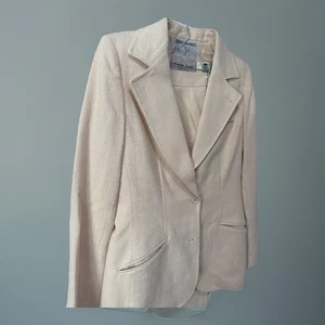 Vintage Don Sayres 100 % Seide hoch tailliert weites Bein maßgeschneiderter Hosenanzug Gr. 12 Tall - Bild 1 von 24