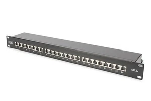 DIGITUS Patchpanel - 19-Zoll - Cat-6A - 24-Port RJ45 - Geschirmt - LSA Patch-Fel - Afbeelding 1 van 10