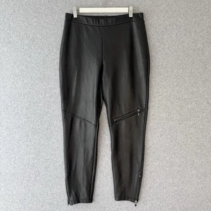 Joseph Ribkoff Faux Leather Pull On Pants Black Women’s Sz US8 Biker Rock Fleece - Bild 1 von 13