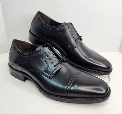 Johnston & Murphy Dress Shoes Sheepskin Mens 9M Black Cap Toe Lace Up 20-1277 - Image 1 of 4