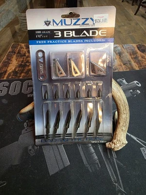 Muzzy Broadheads 100 Granos 1 3/16" 3 Hojas Paquete de 6. Núcleo duro! Foto 1 de 2