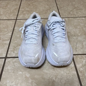 Hoka One One Bondi 8 Triple White 1127952-WWW Women's Size 10 B - Picture 1 of 13