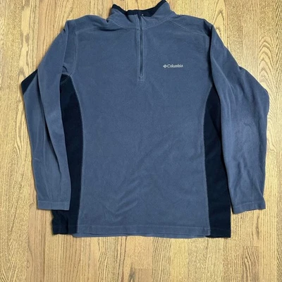 Pullover Columbia Para Hombres Polar Top Cuarto Cremallera Azul Negro Exterior Grande Foto 1 de 4