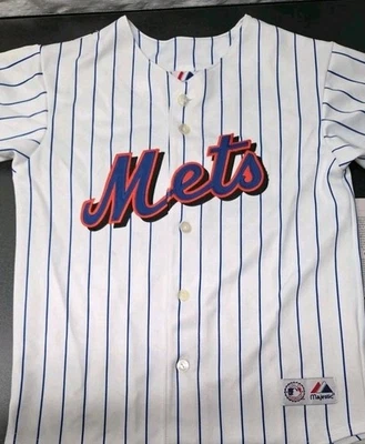 Majestuosa Jersey Johan Santana #57 MLB a Rayas Juveniles Talla M De Colección de los Mets de Nueva York  Foto 1 de 4