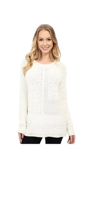 Suéter Sanctuary Acurrucado Tejido con Cable Invierno Blanco Talla XS Difuso Mixto Hilo Patrón Foto 1 de 4