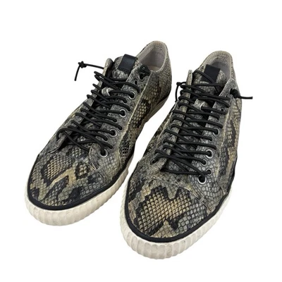 John Varvatos Snakeskin Men’s Low Top Lace Up Sneakers 9.5 Designer Streetwear - Image 1 of 4