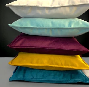 Plush Velvet Cushion Cover Decorative Pillowcase Home, Hotel Handmade Made in Uk - Picture 1 of 59