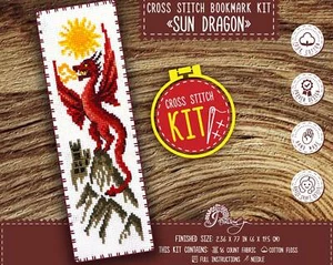 Rossstichset Sun Dragon Do It Yourself handgefertigtes Lesezeichen Kit gezähltes Muster - Bild 1 von 9