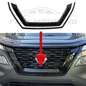 Black Grille Grill Overlay Trim 2 Piece FOR 2021-2023 Nissan Rogue - Picture 1 of 6