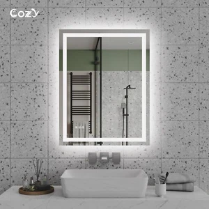 28x36'' LED Bathroom Mirror Wall Vanity Mirror Dimmable Anti-fog Tempered Glass - Picture 1 of 11