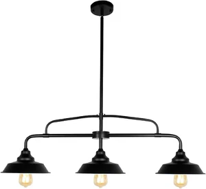 Black Pendant Lighting Fixture, 3-Lights Modern Farmhouse Chandelier with Metal  - Picture 1 of 8