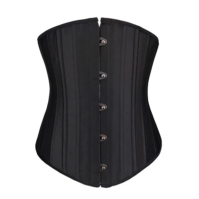 Ladies Lace Up Underbust Waist Trainer Corset Body Shaper 24 Spiral Bone Cincher - Image 1 of 4