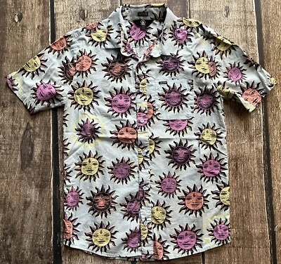 VOLCOM STONE CLASSIC FIT TRIBAL SUN POCKET SHIRT BLUE MULTI MENS SMALL EXCELLENT - Image 1 of 4