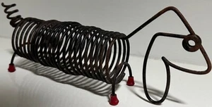 Vintage MCM 50s Black Wire Dog Letter Holder Mid Century Modern Kitsch Atomic - Picture 1 of 9