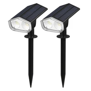 2 Pack Solar Spot Lights Garden Lights Walkway Lamp for Outside Waterproof V1K0 - Picture 1 of 12