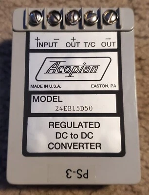 Convertidor DC-DC regulado Acopian 24EB15D50 salida 15V (usado) Foto 1 de 3