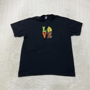 American Apparel Womens Size XL Embroidered Love Fall Autumn Black T-Shirt - Picture 1 of 13