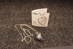 Wilbert Sterling Silver & 14k  Gold Heart Memorial Pendant Funeral Cremation Urn - Picture 1 of 5
