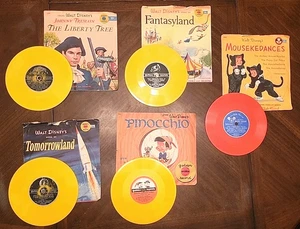 Walt Disney's 45 RPM Records-Lot of 5 Rare-Includes HTF Record Sleeves-See Pics - Picture 1 of 19