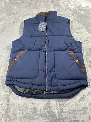 Mens Puffer Vest SIZE LARGE Navy Blue St. John’s Bay Full Zip New with Pockets - Image 1 of 4