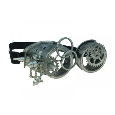 Accesorio de Disfraz Gafas Steampunk Gear Plateadas Foto 1 de 3