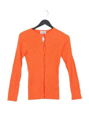 Collusion Women's Cardigan UK 6 Orange Viscose with Nylon Round Neck Cardigan - Image 1 of 4