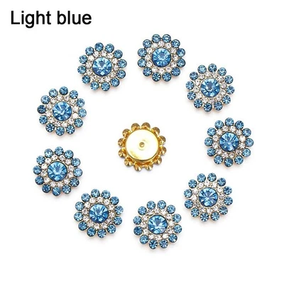 10PCS Pearl Rhinestone Flower Buttons for DIY Clothes & Hair Decor - Image 1 of 4