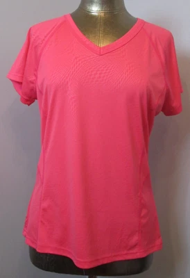 Camisa Tek Gear Rosa Cuello en V Mujer Talla L Pecho 38 Geométrica Corta Sl 305-34559 Foto 1 de 4